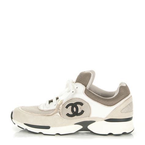 beige chanel trainers